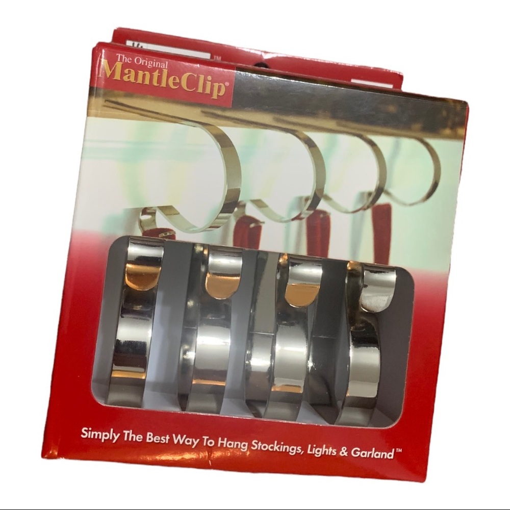 Set of 4 Mantleclip Stocking Holders - New in Box